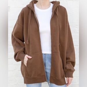 Brandy Melville brown zip hoodie